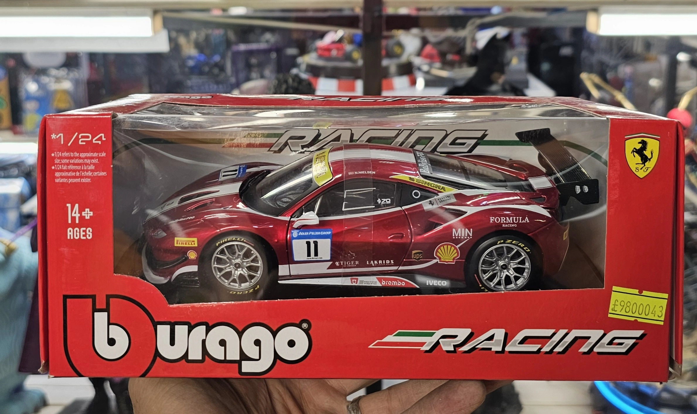 ماکت ماشین فلزی فراری 488 چلنج برند بوراگو Ferrari 488 Challenge Formula Racing Burago 1/24