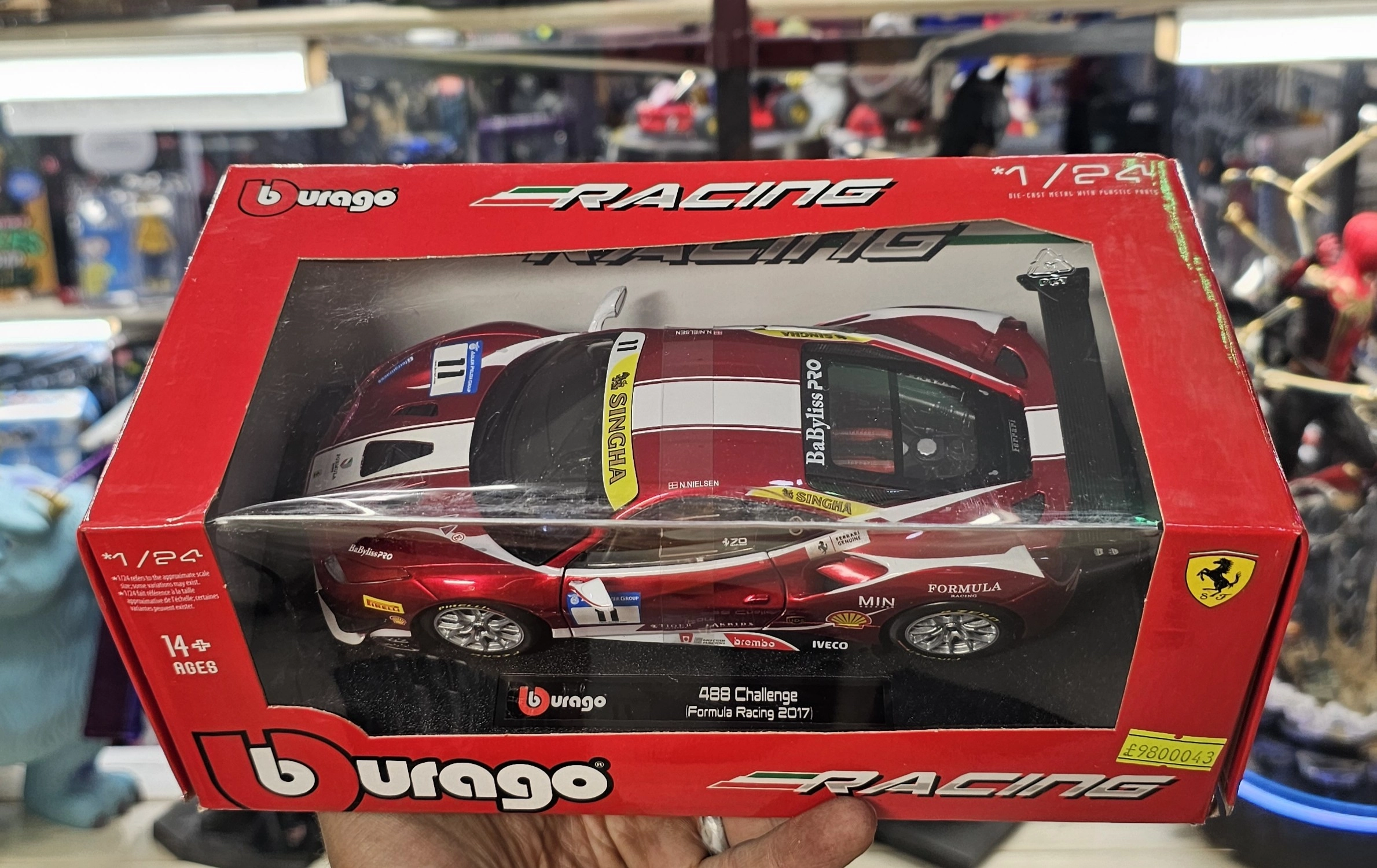 ماکت ماشین فلزی فراری 488 چلنج برند بوراگو Ferrari 488 Challenge Formula Racing Burago 1/24