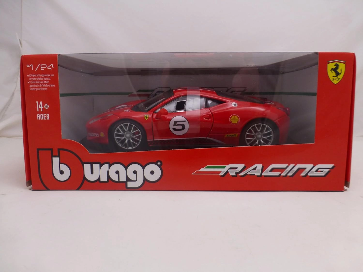 ماکت ماشین فلزی فراری 458 چلنج برند بوراگو Ferrari 458 Challenge Burago 1/24