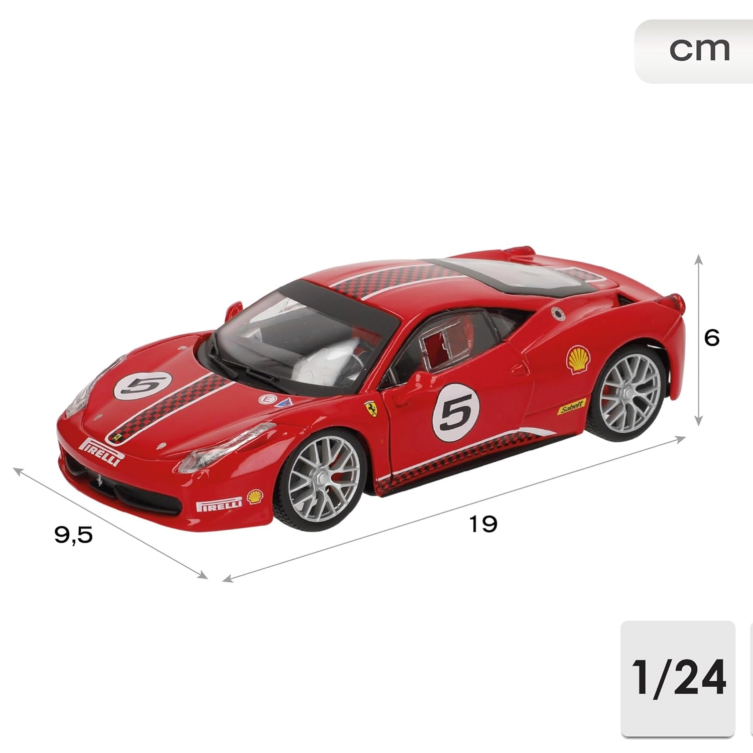 ماکت ماشین فلزی فراری 458 چلنج برند بوراگو Ferrari 458 Challenge Burago 1/24