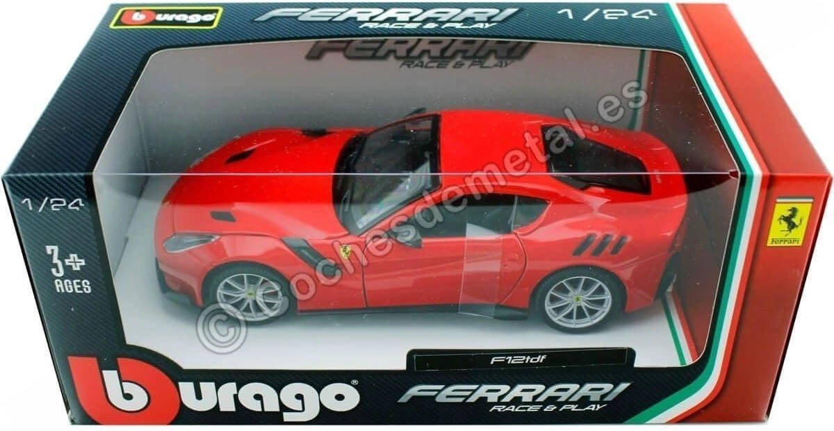 ماکت ماشین فلزی فراری اف 12 تی دی اف برند بوراگو Ferrari F12TDF Burago 1/24