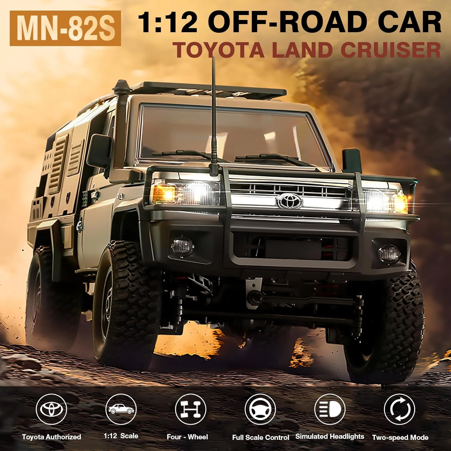 ماشین کنترلی صخره نورد تویوتا لندکروز پیکاپ مدل MN MODELS MN82s