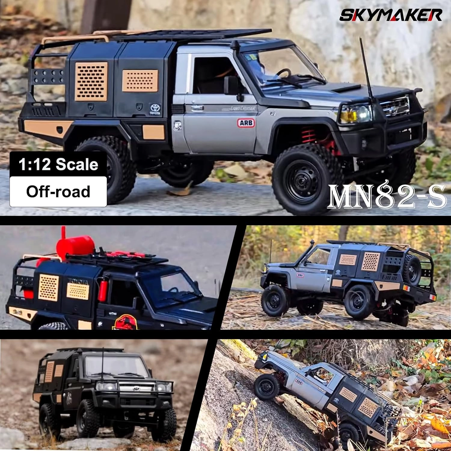 ماشین کنترلی صخره نورد تویوتا لندکروز پیکاپ مدل MN MODELS MN82s