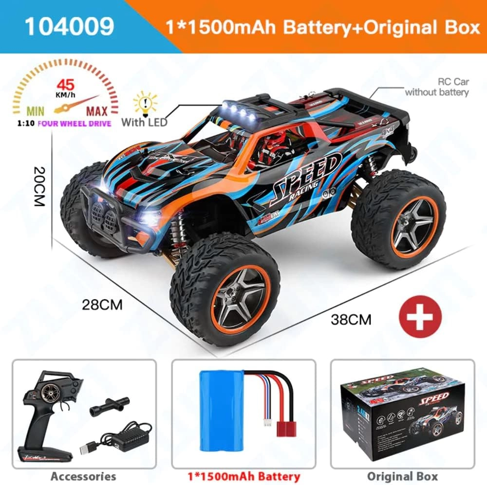 ماشین کنترلی آفرود شاسی فلزی 45 کیلومتر مدل Wltoys 104009