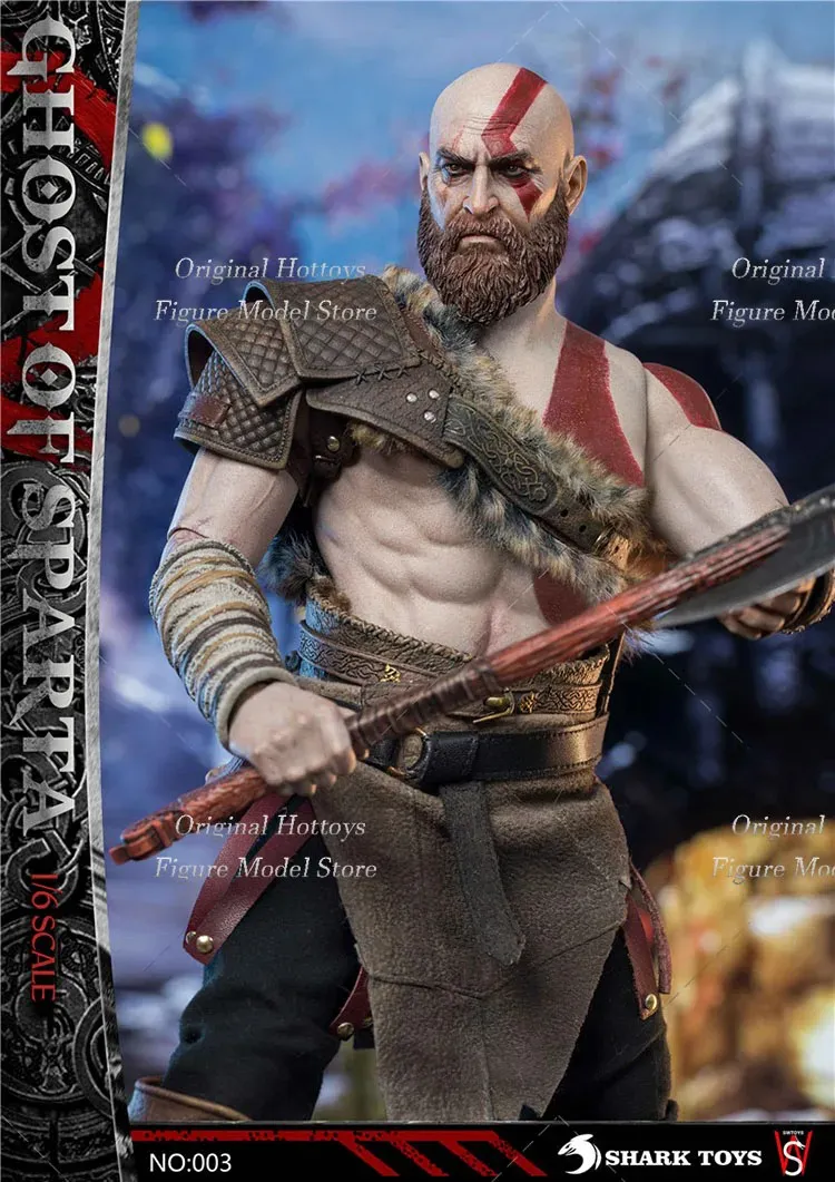 اکشن فیگور کریتوس خدای جنگ برند شارک توی ghost of sparta Shark Toys 1/6