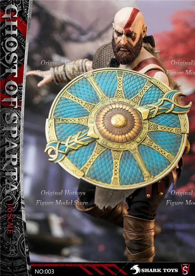 اکشن فیگور کریتوس خدای جنگ برند شارک توی ghost of sparta Shark Toys 1/6