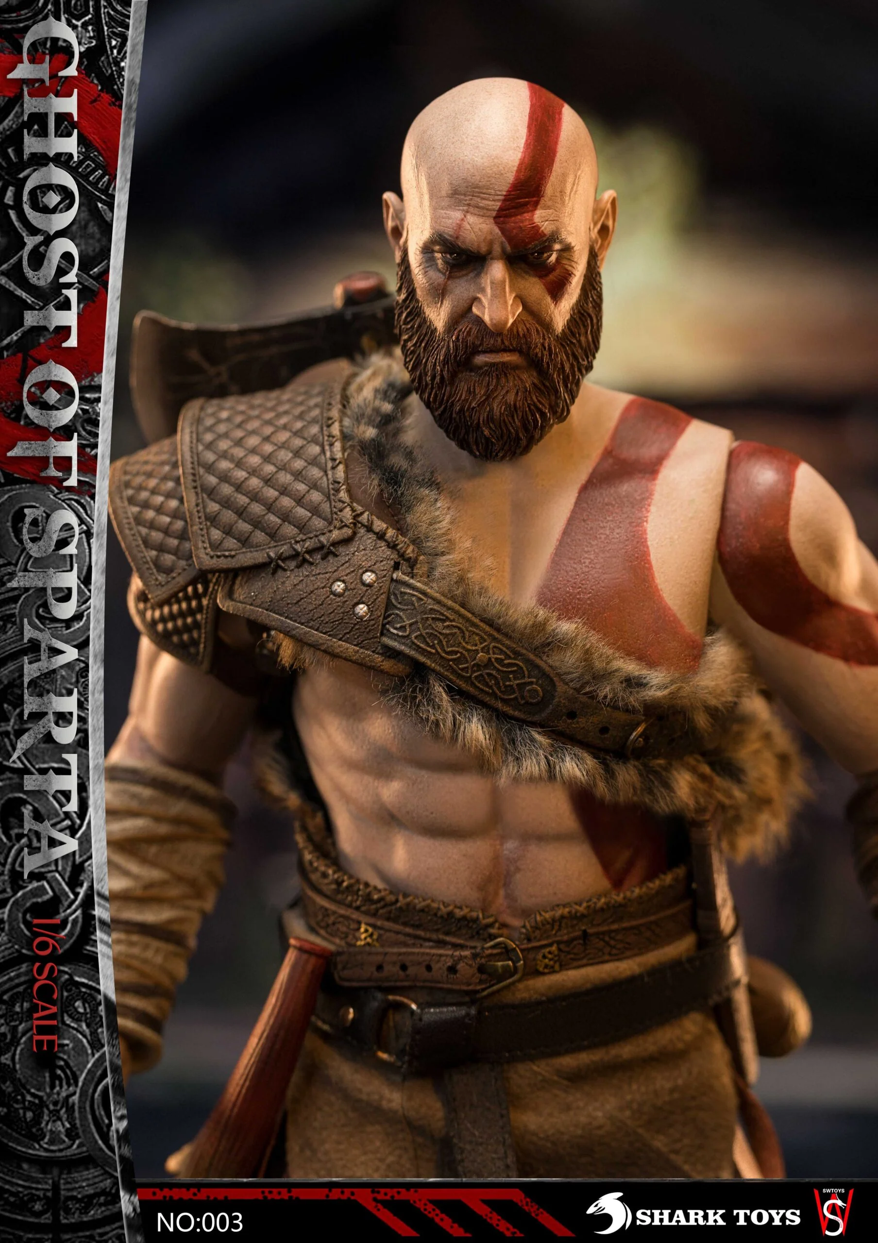 اکشن فیگور کریتوس خدای جنگ برند شارک توی ghost of sparta Shark Toys 1/6