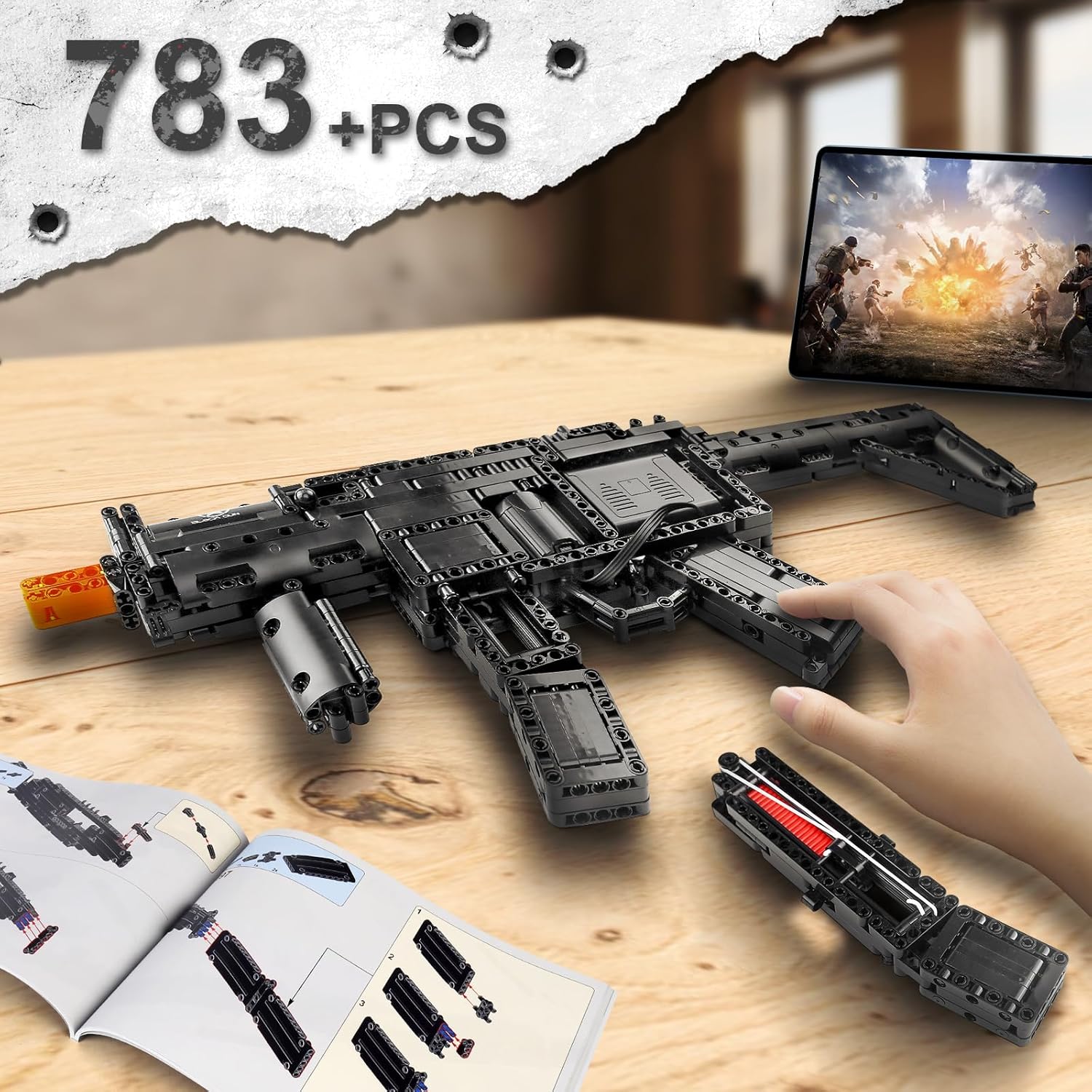 لگو تفنگ مسلسل ام پی 5 مولدکینگ 783 قطعه مدل Mouldking 14001 MP5