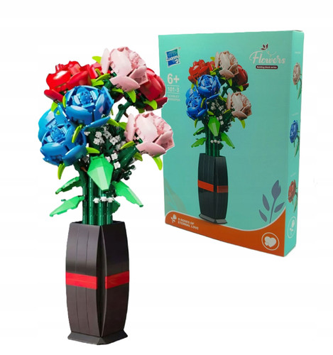 لگو گلدان گل پیونی 9 گل مدل 1013