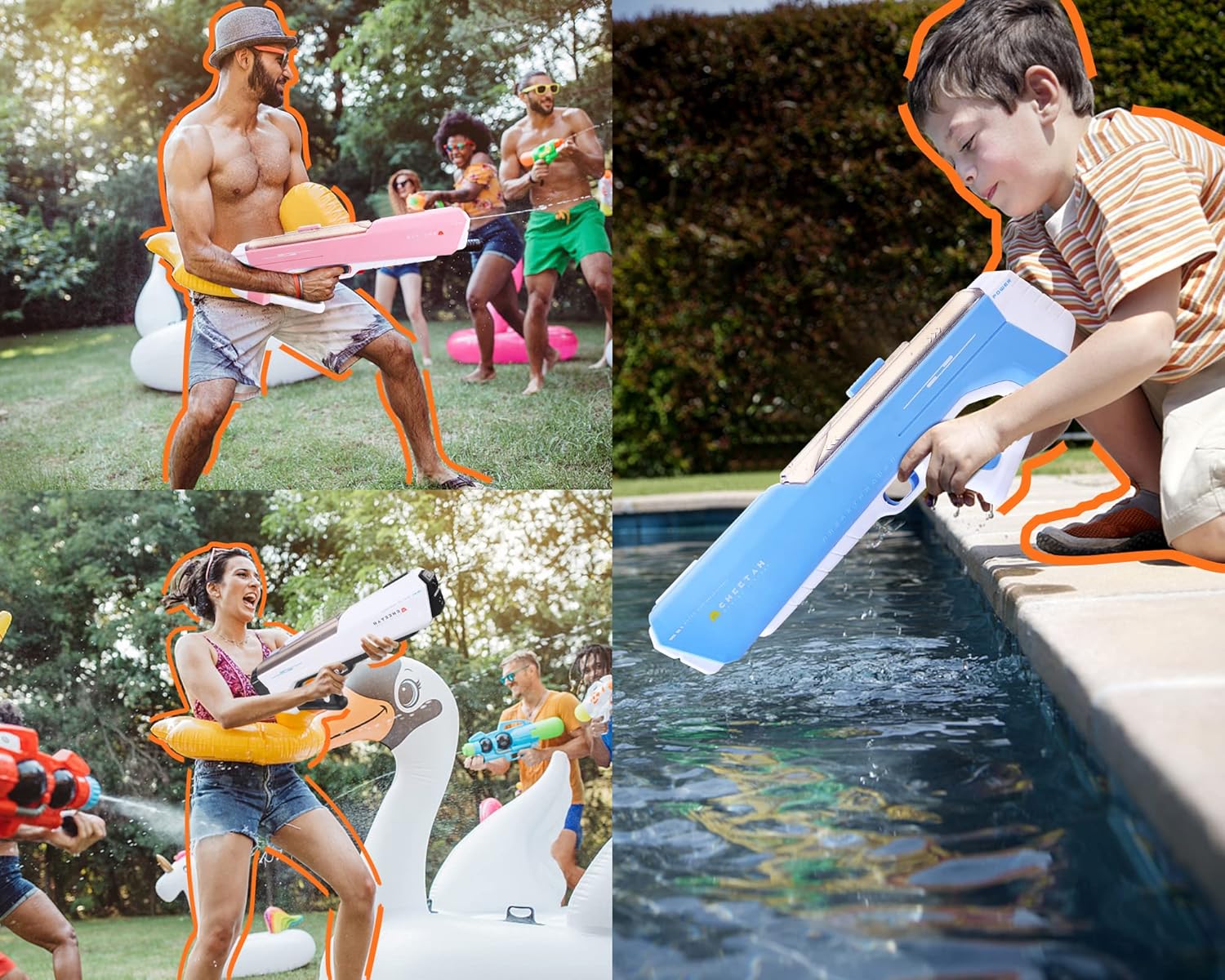 تفنگ آبپاش شارژی مکش دار 12 متر پرتاب مدل Water Battle Electric Water Gun B3