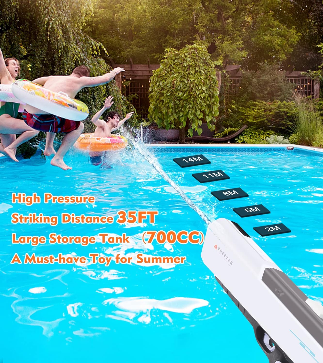 تفنگ آبپاش شارژی مکش دار 12 متر پرتاب مدل Water Battle Electric Water Gun B3