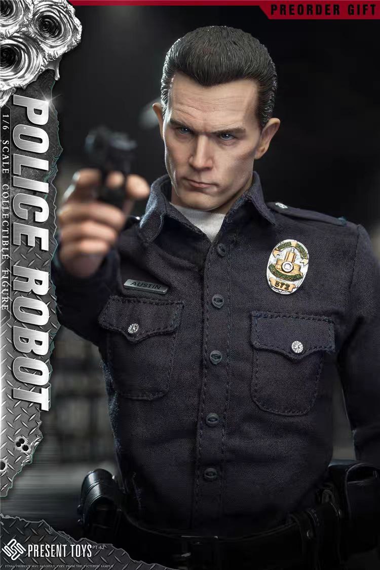 اکشن فیگور ترمیناتور تی 1000 مقیاس 1/6 مدل present toys Terminator T-1000 Police Robot