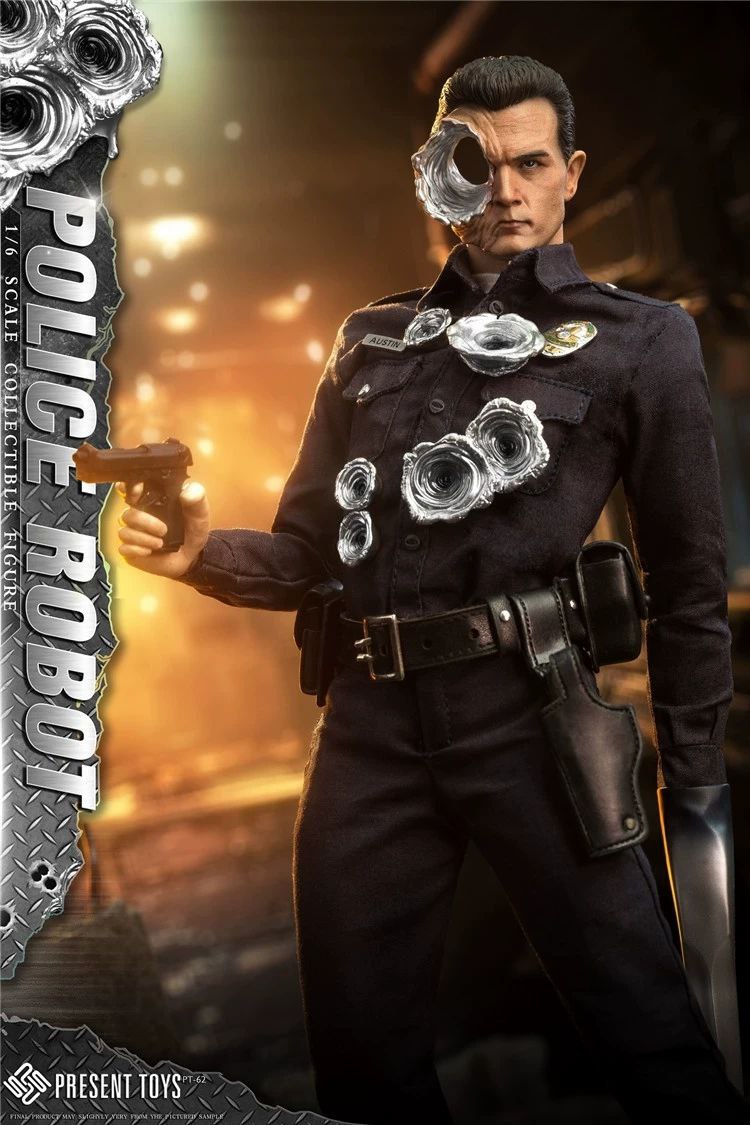 اکشن فیگور ترمیناتور تی 1000 مقیاس 1/6 مدل present toys Terminator T-1000 Police Robot