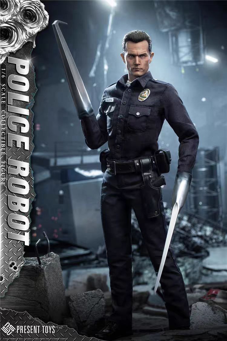 اکشن فیگور ترمیناتور تی 1000 مقیاس 1/6 مدل present toys Terminator T-1000 Police Robot