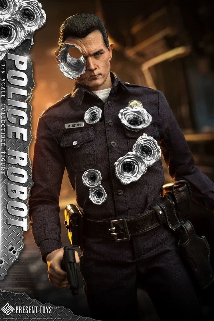 اکشن فیگور ترمیناتور تی 1000 مقیاس 1/6 مدل present toys Terminator T-1000 Police Robot