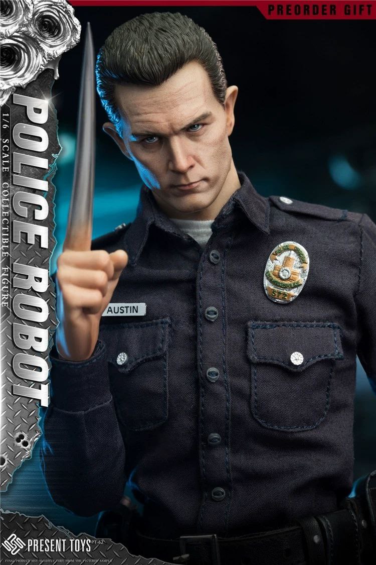 اکشن فیگور ترمیناتور تی 1000 مقیاس 1/6 مدل present toys Terminator T-1000 Police Robot