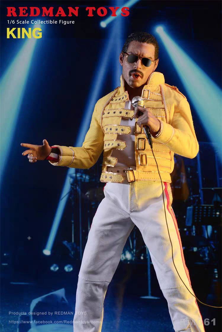 اکشن فیگور فردی مرکوری 1/6 مدل Maniacs Rock Freddie Mercury King Redman Toys