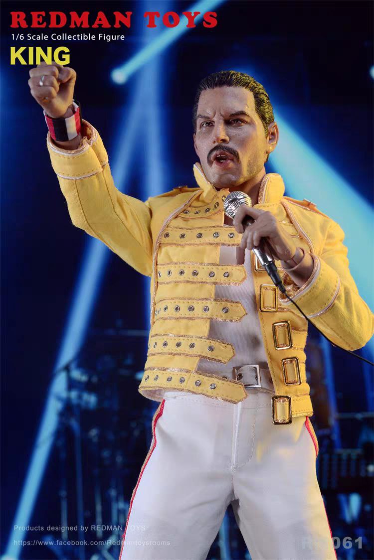 اکشن فیگور فردی مرکوری 1/6 مدل Maniacs Rock Freddie Mercury King Redman Toys