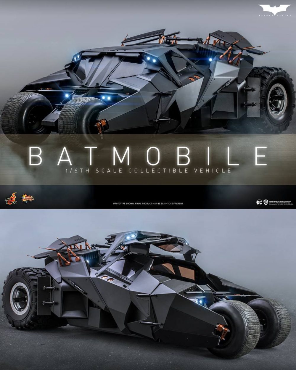بتموبیل سه گانه دارک نایت قسمت بتمن بیگینز هات تویز مدل BATMOBILE THE DARK KNGHIT TRILOGYBATMAN BEGINS HOT TOYS