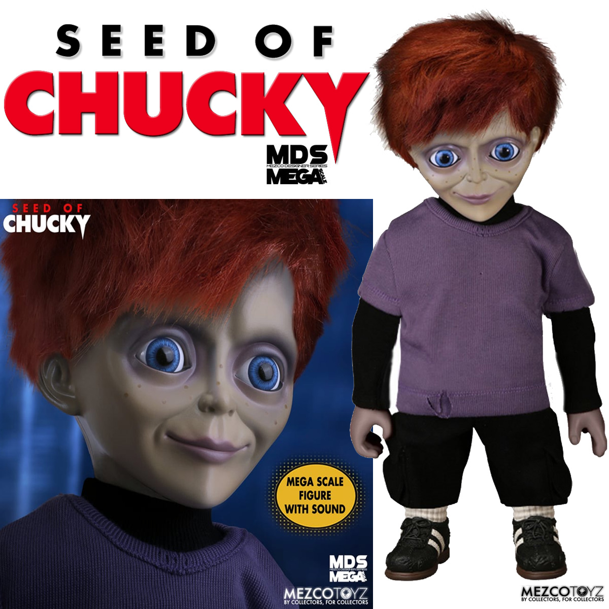 اکشن فیگور چاکی قسمت 5 سخنگو 45 سانت مزکو مدل Childs Play 5 : Seed Of Chucky Glen Mezco Toys