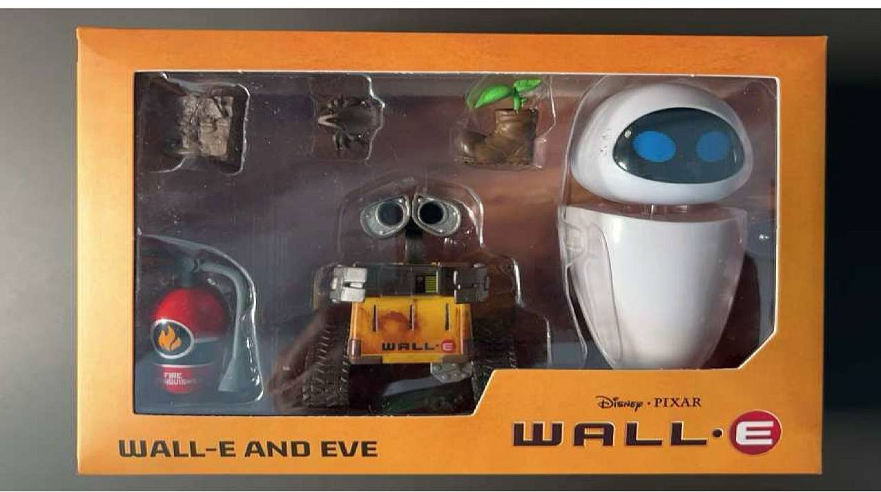 اکشن فیگور وال ای و ایو پک دوتای همراه اکسسوری مدل Wall-E Action Figure