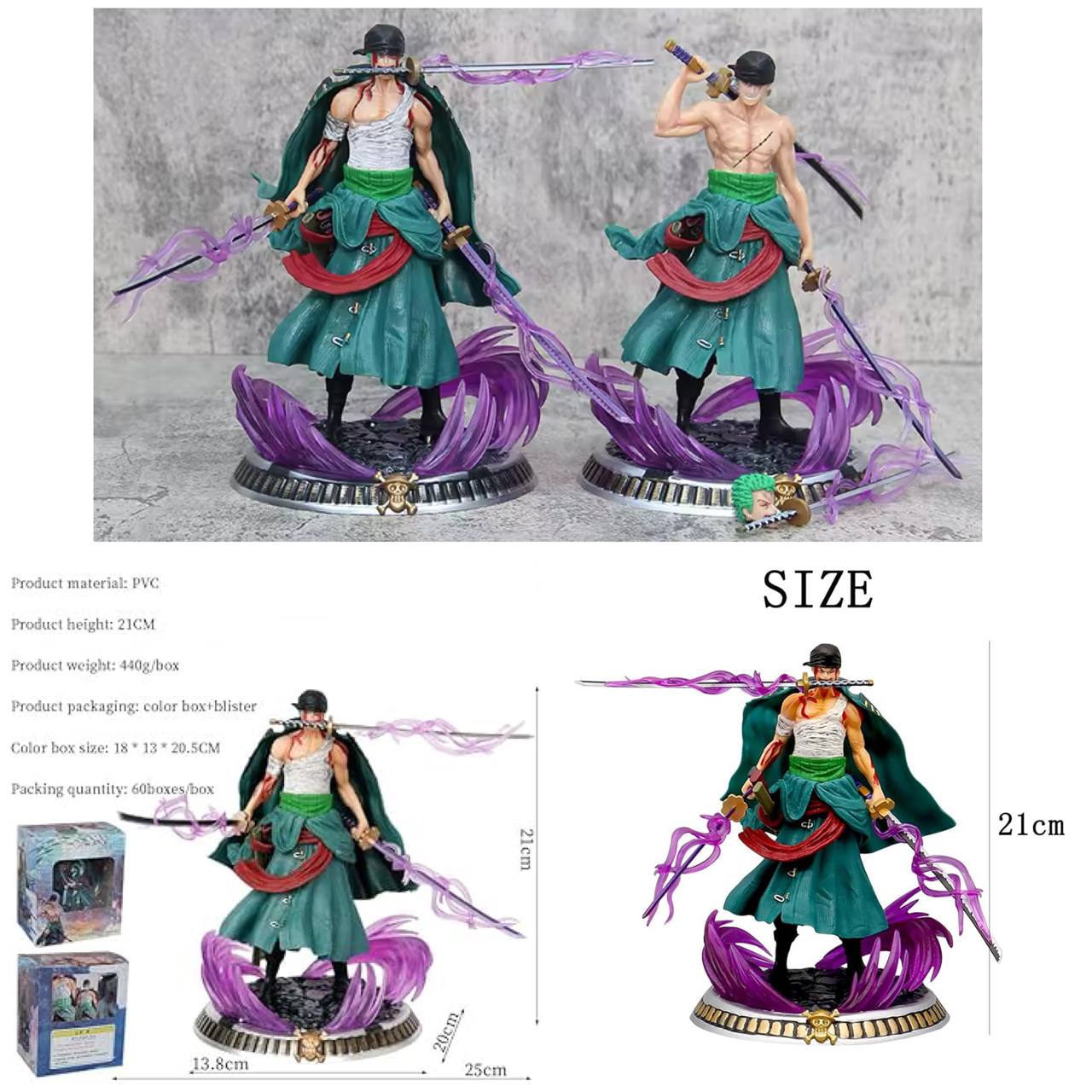 فیگور زورو انیمه وان پیس 20 سانت جعبه دار مدل ONE PIECE- ZORO HOLDING