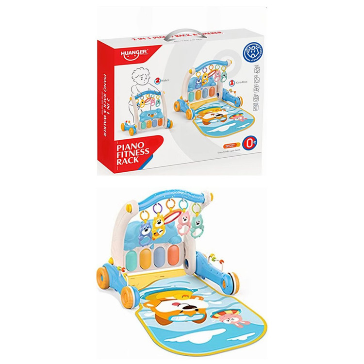 تشک بازی و واکر دو کاره هانگر صورتی آبی 0613