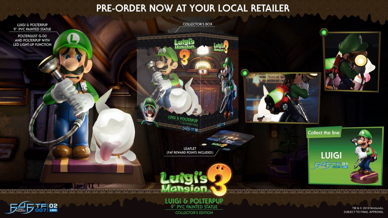 فیگور لوئیجی نسخه دلوکس از ماریو اورجینال 25 سانت مدل Luigi Mansion 3 First 4 Figures Deluxe Vision