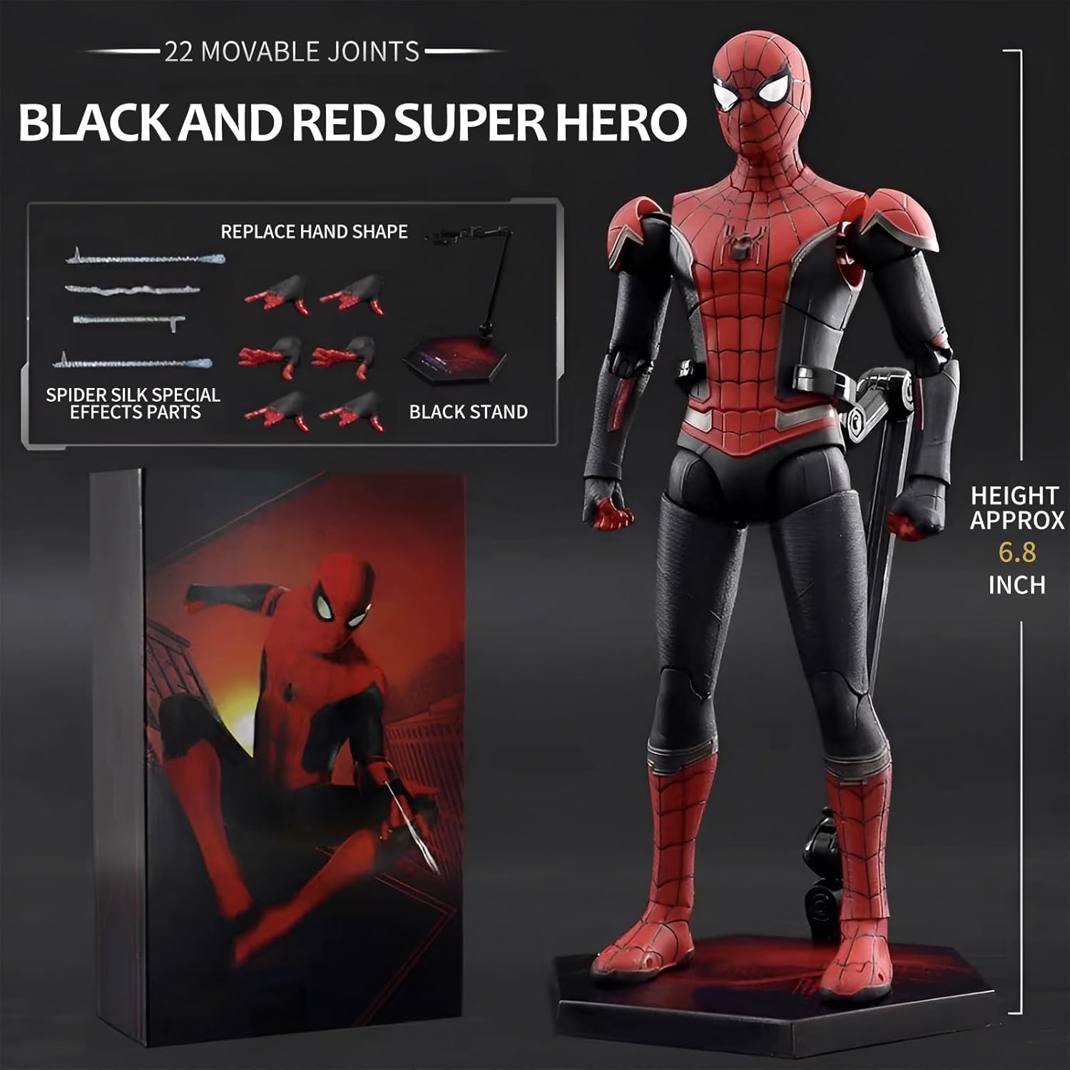 اکشن فیگور اسپایدرمن 18 سانت برند زد دی تویز مدل No Way Home Spiderman Upgraded Suit ZD TOYS