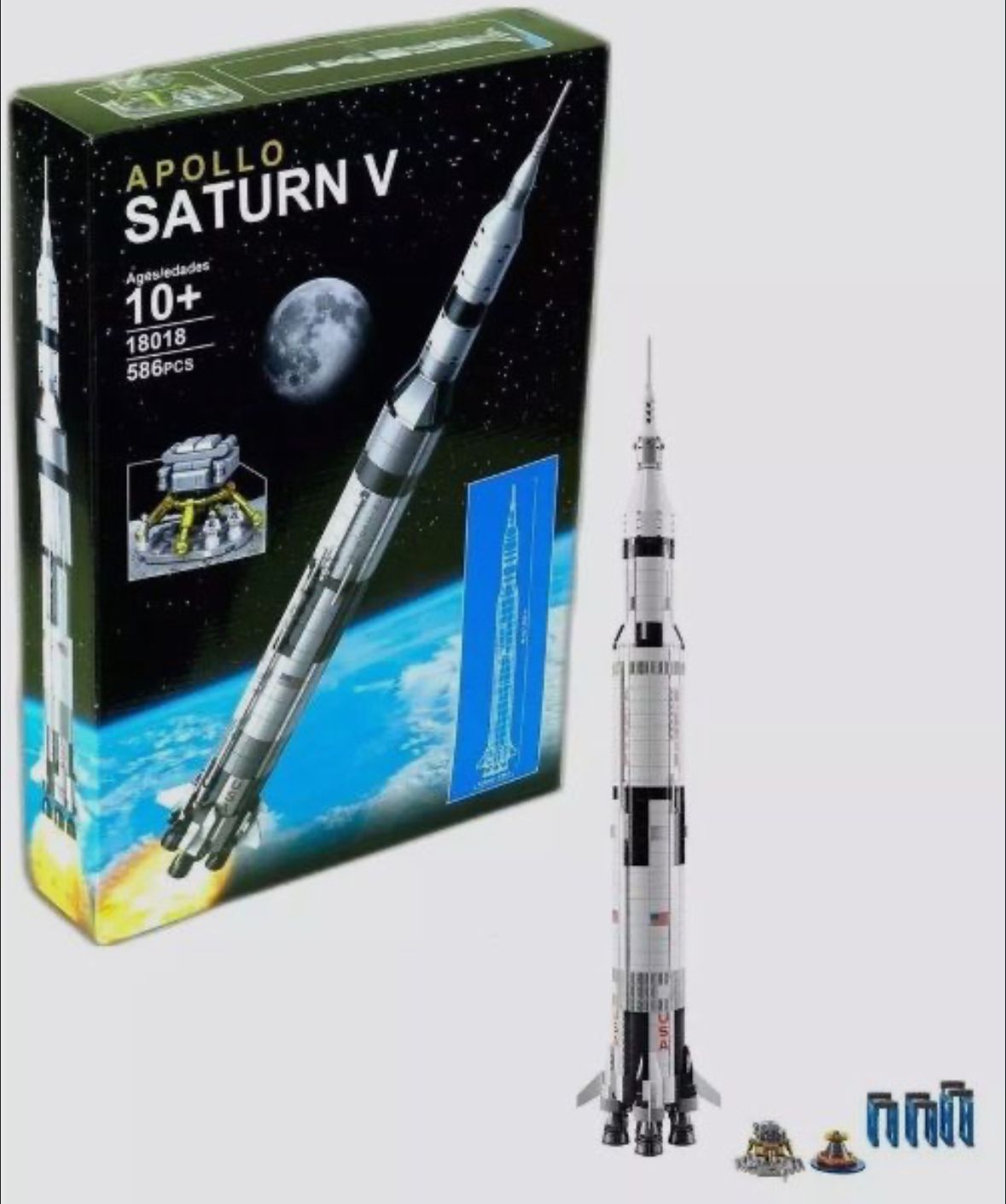 لگو موشک ناسا آپولو ساترن وی 586 قطعه مدل NASA Apollo Saturn V 18018