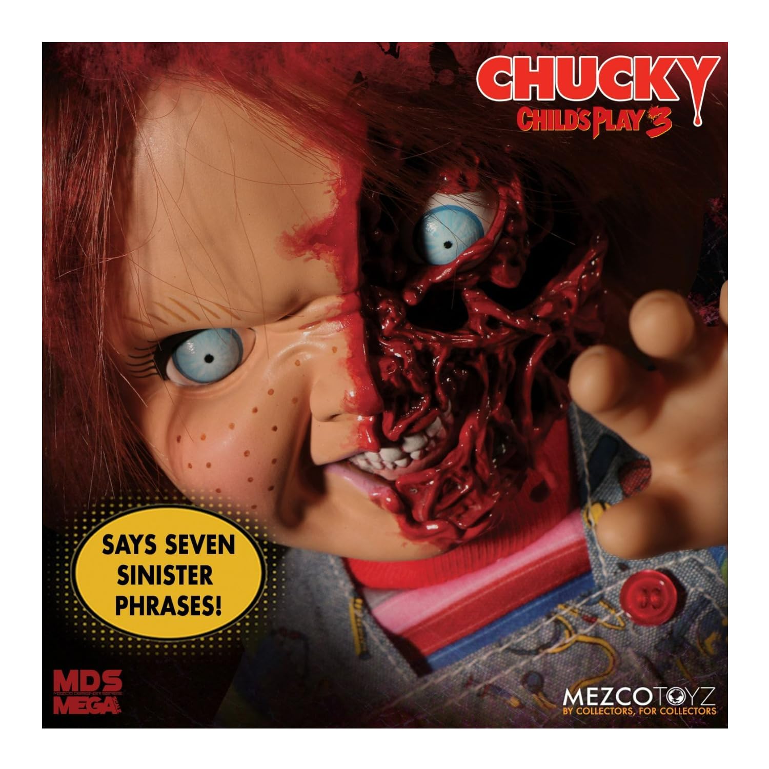 اکشن فیگور چاکی قسمت سوم برند مزکو 40 سانت سخنگو Child's Play 3 Chucky Mezco