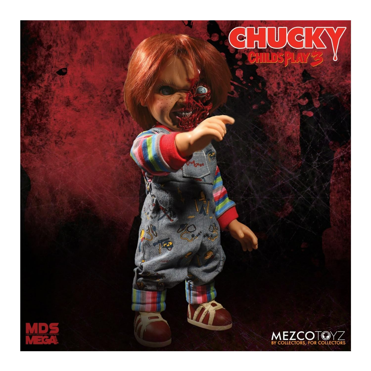 اکشن فیگور چاکی قسمت سوم برند مزکو 40 سانت سخنگو Child's Play 3 Chucky Mezco