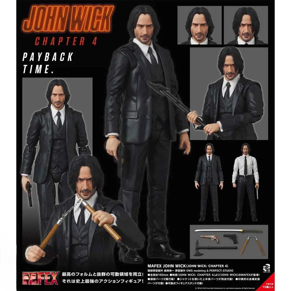 اکشن فیگور جان ویک قسمت 4 برند مافکس مدل John Wick Chapter 4 Mafex