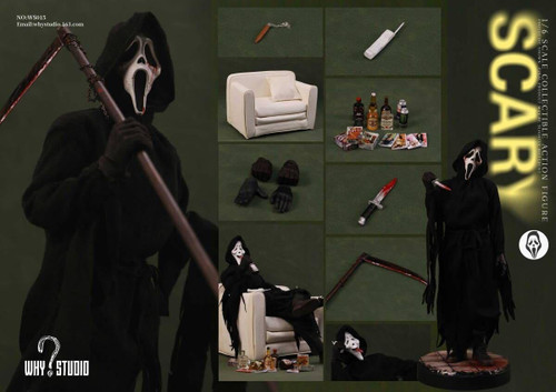 اکشن فیگور گوست جیغ نسخه دلوکس 1/6 برند وای استدیو مدل Scream Ghostface Why Studio