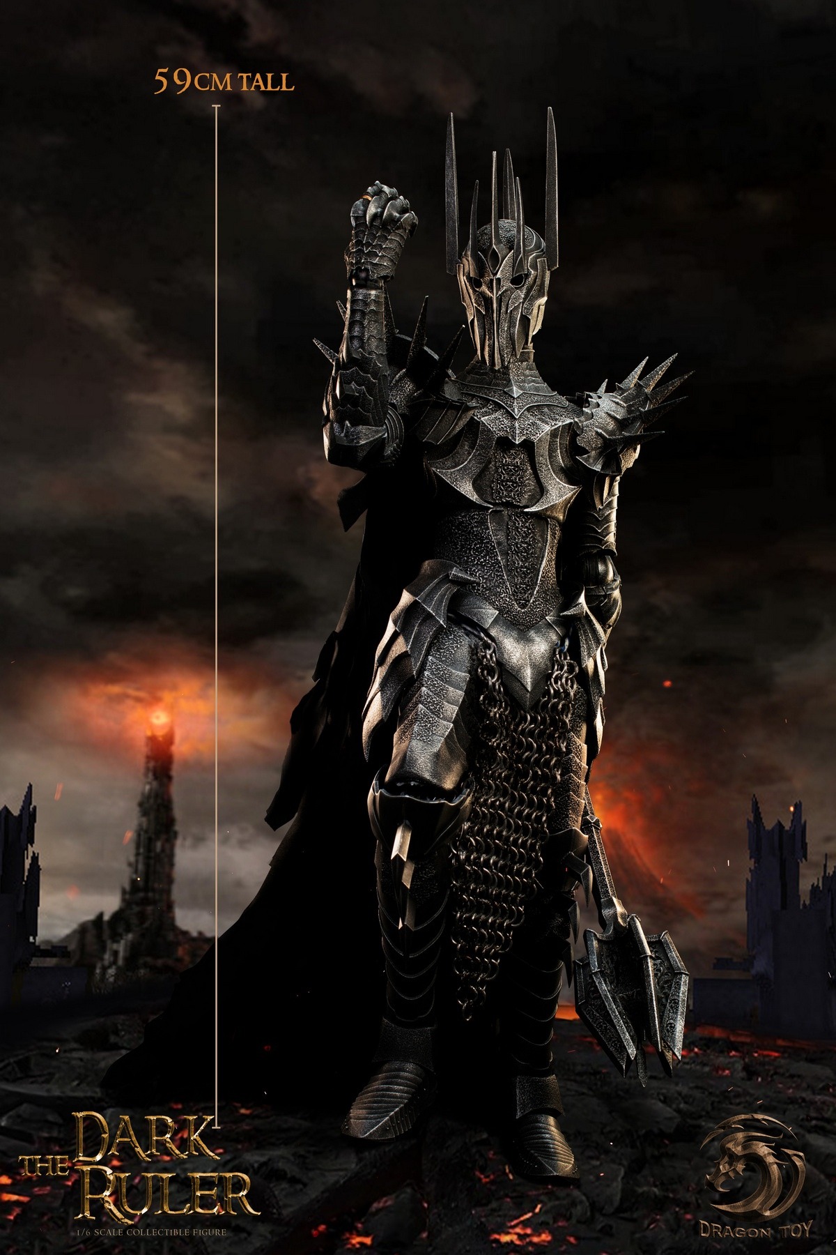 اکشن فیگور سائورون ارباب حلقه ها نسخه لیمیتد 1/4 برند دراگون پلی مدل LORD OF THE RING SAURON Dragon Play