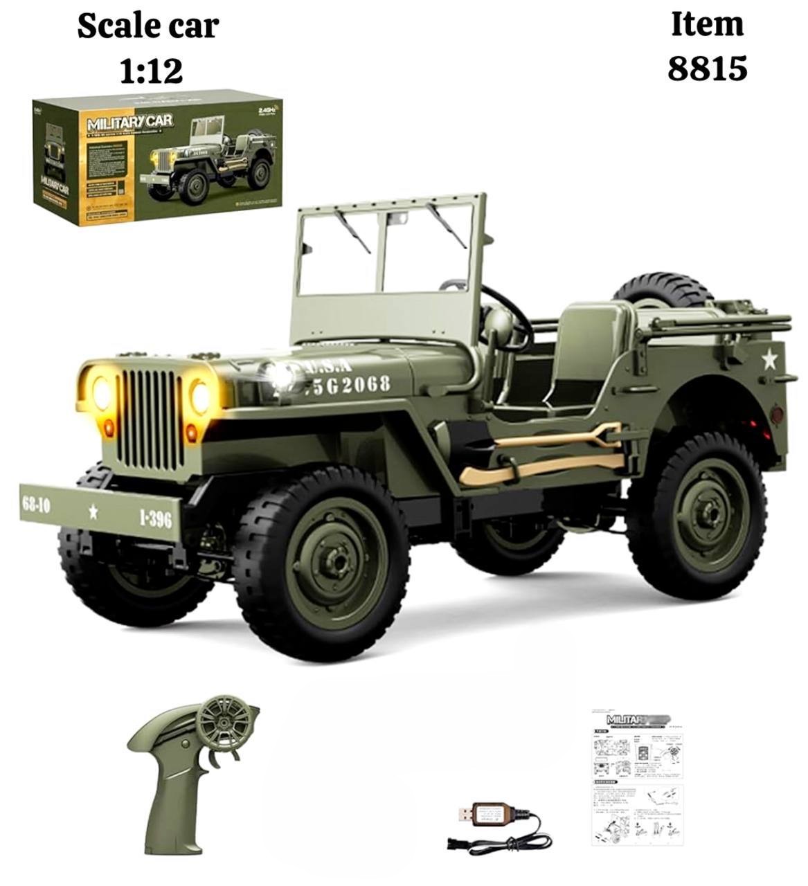 ماشین کنترلی جیپ ویلیز ارتشی مدل Military Jeep 8815