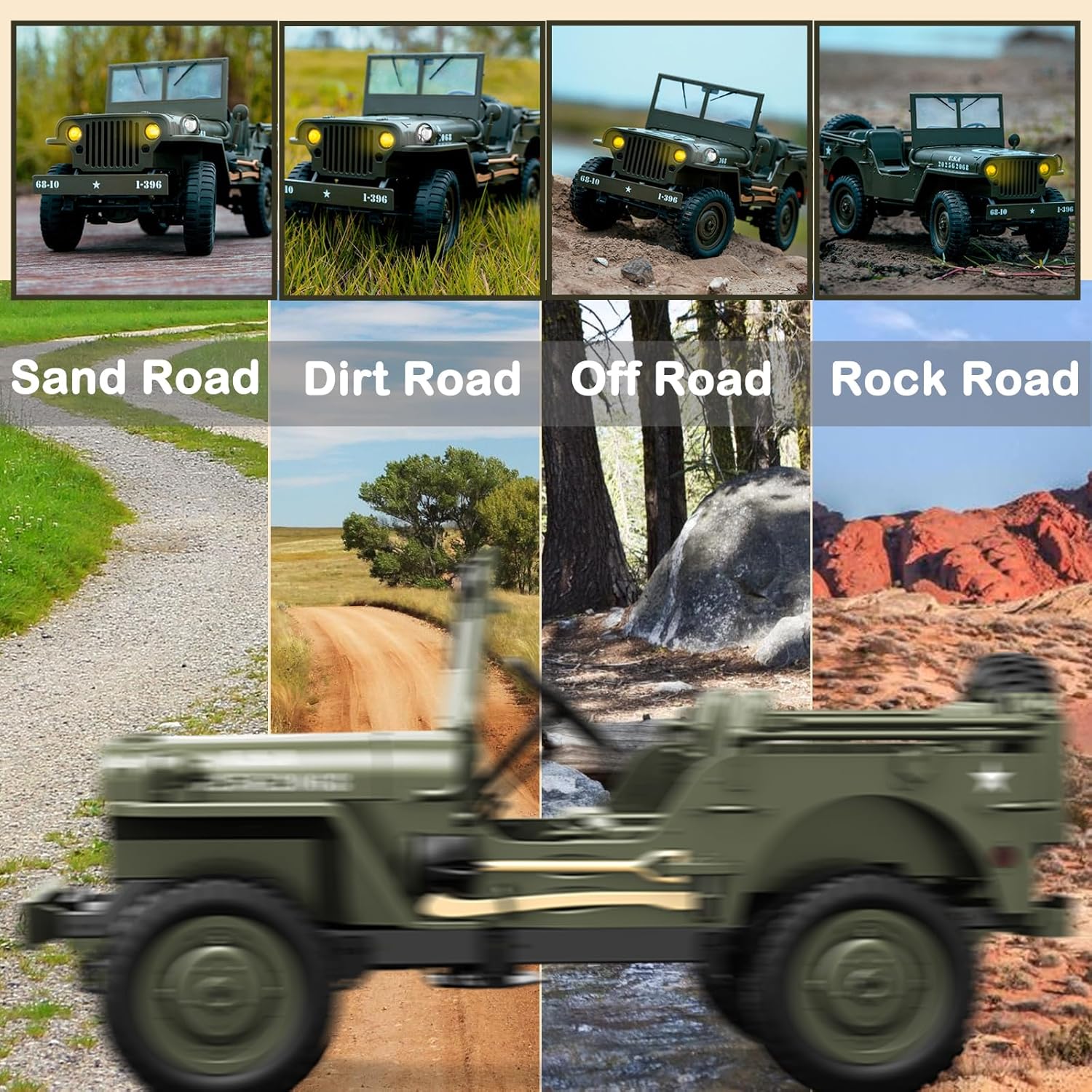 ماشین کنترلی جیپ ویلیز ارتشی مدل Military Jeep 8815