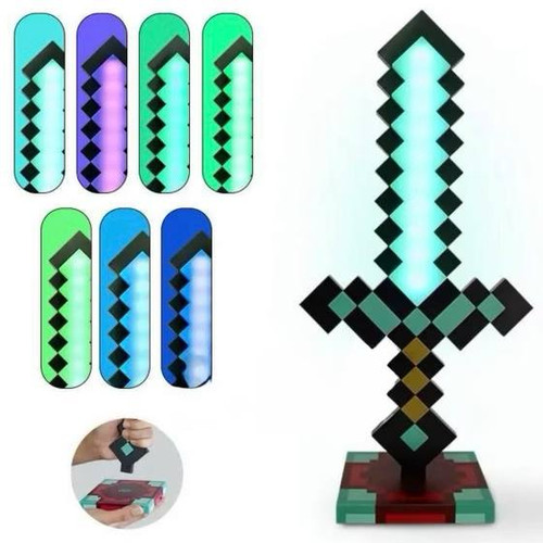 شمشیر ماینکرافت چراغدار شارژی پایه دار