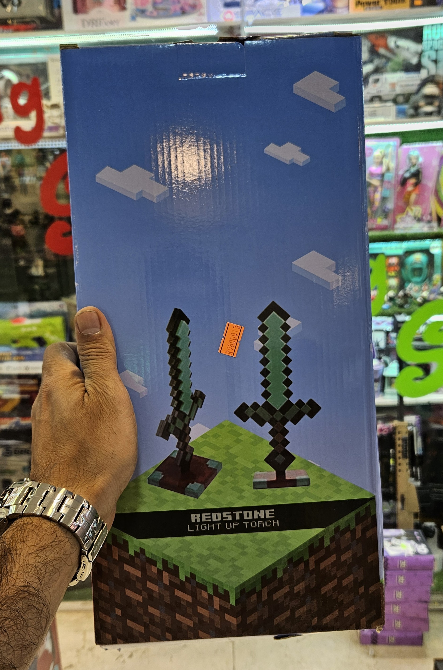 شمشیر ماینکرافت چراغدار شارژی پایه دار