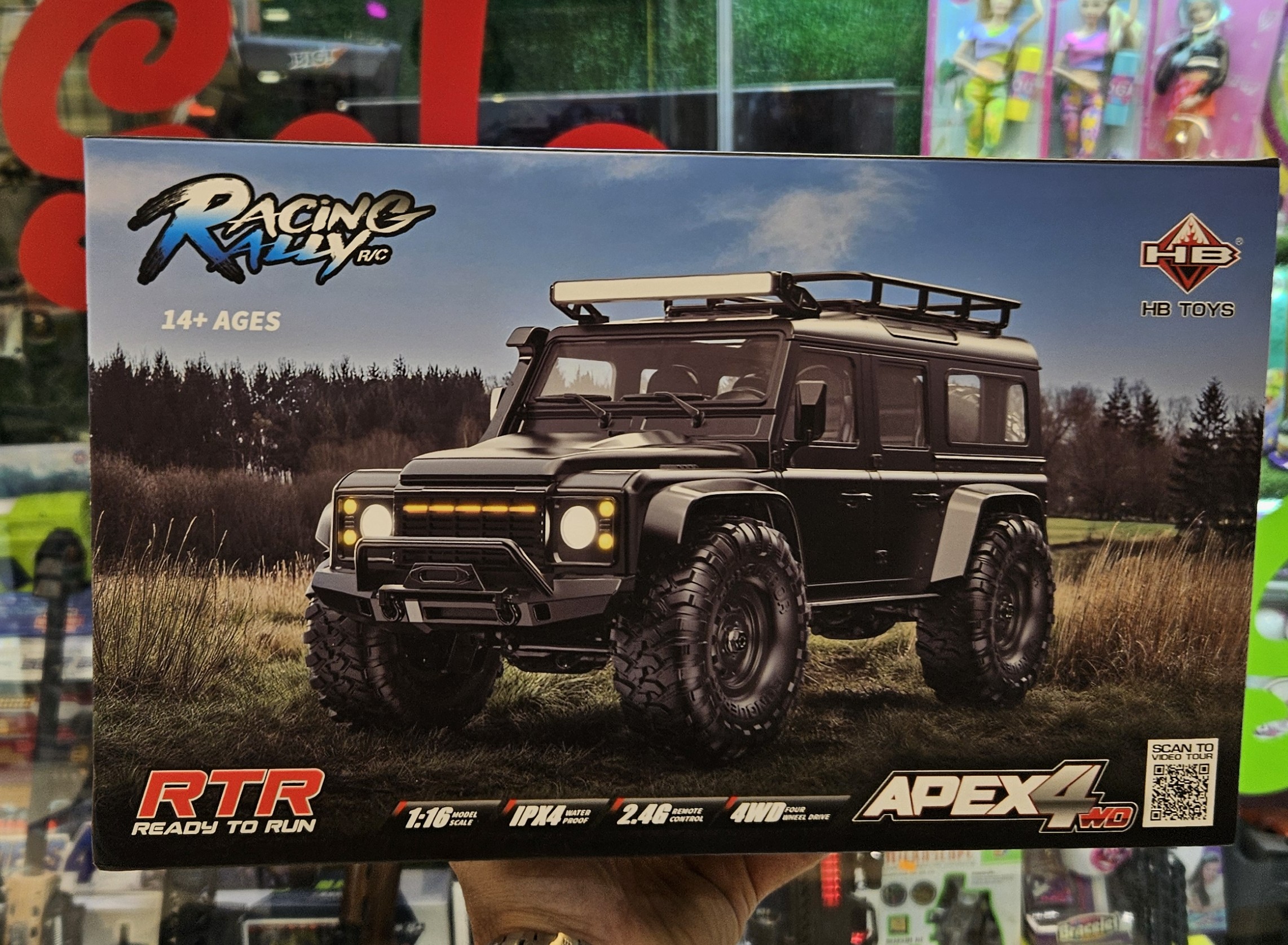 ماشین کنترلی لندرور دیفندر رالی صخره نورد اچ بی نقره ای 1/16 مدل 1609