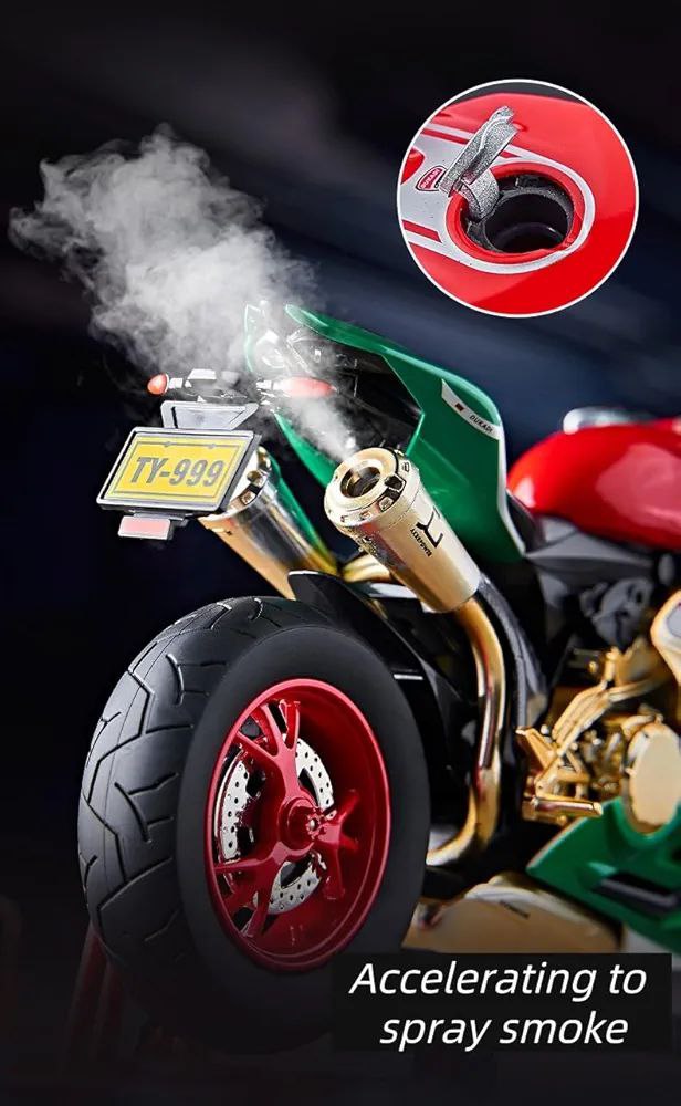 ماکت موتور دوکاتی استارتی و دودزا همراه با کاسکت مدل DUCATI 8678