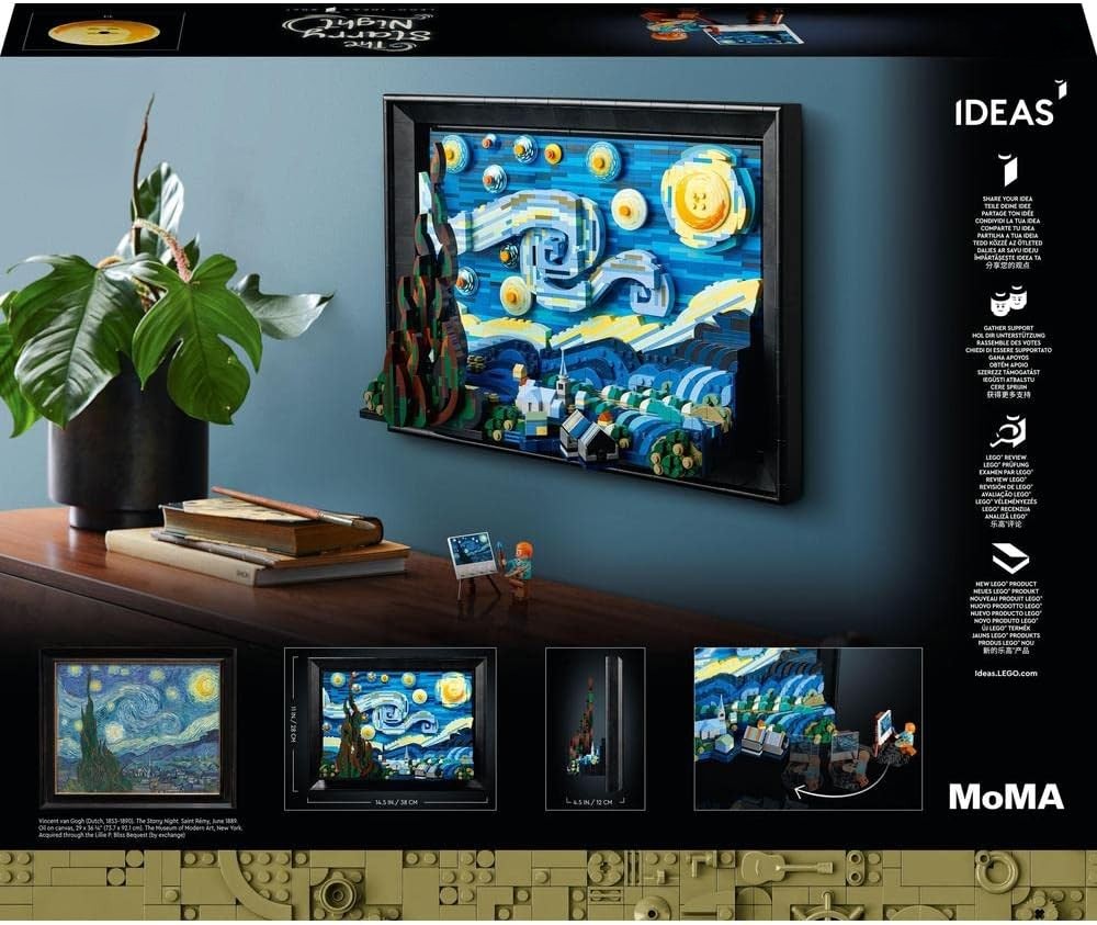 لگو تابلو نقاشی شب پر ستاره ونگوگ 2316 قطعه مدل The Starry Night Vincent van Gogh 9907