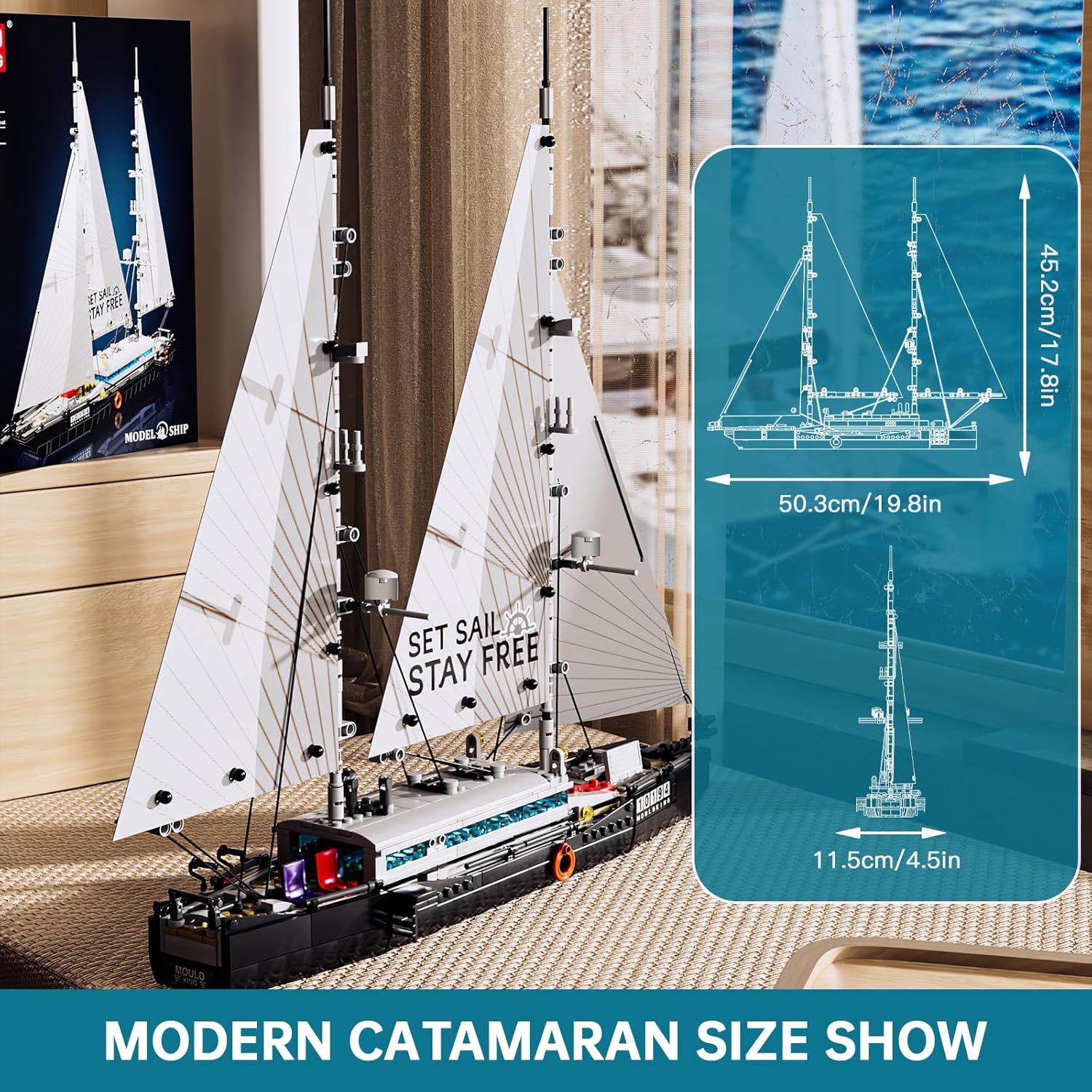 لگو قایق تفریحی بادبان دار 893 قطعه مولدکینگ مدل Mouldking 10194