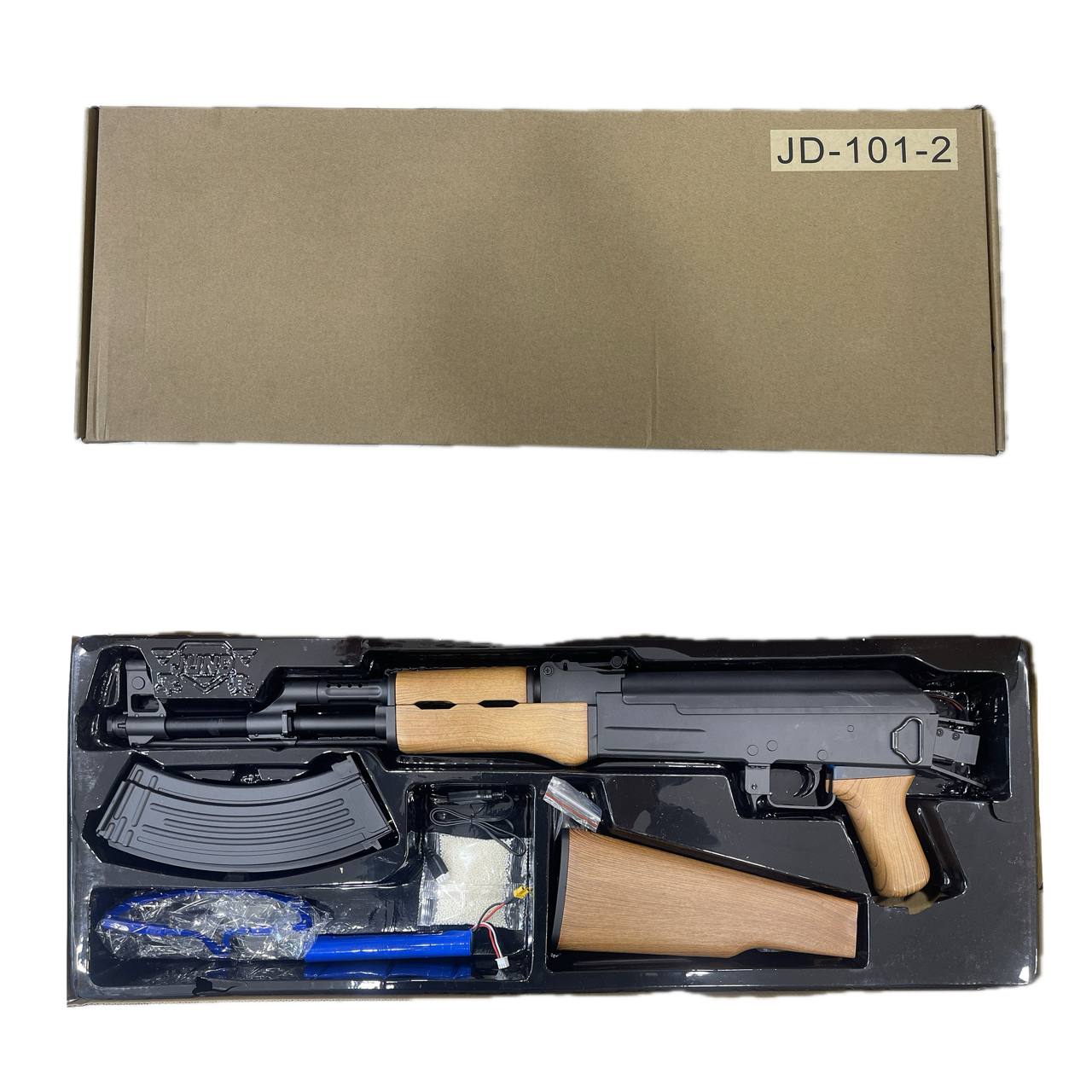 تفنگ تیر ژله ای کلاش گلنگدن متحرک طرح چوبی فلزی اس ال ار مدل ak47 SLR