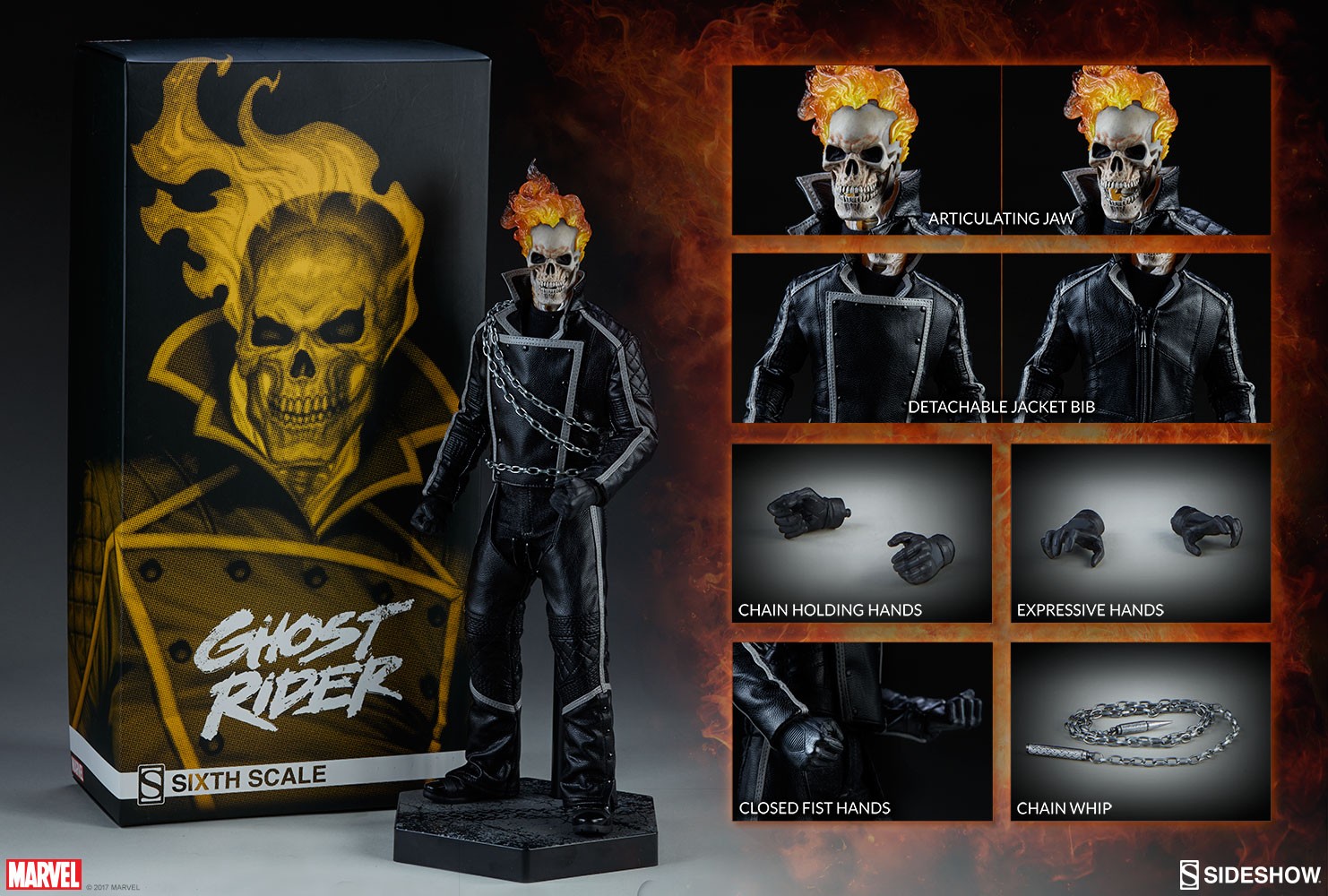 اکشن فیگور گوست رایدر روح سوار سایدشو 1/6 مدل Ghost Rider Side Show