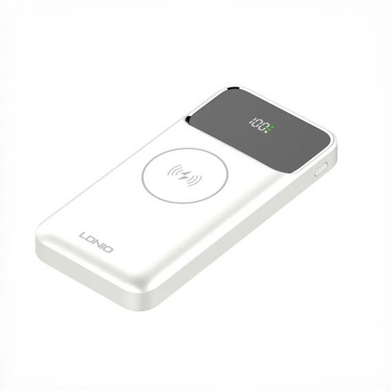 پاوربانک مگ سیف دار 10 هزار میلی آمپر با توان 22.5 وات الدینیو مدل LDNIO 10000mAh 22.5W Magnetic Wireless Power Bank PQ12
