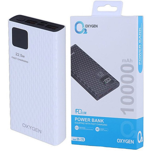 پاور بانک 10000 میلی آمپر توان 22.5 وات اکسیژن مدل Oxygen 10000mAh 22.5W Powerbank OX-170