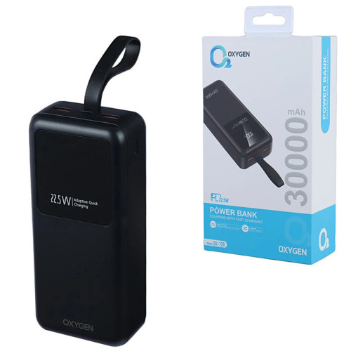 پاور بانک 30000 میلی آمپر توان 22.5 وات اکسیژن مدل Oxygen 30000mAh 22.5W Powerbank OX-120