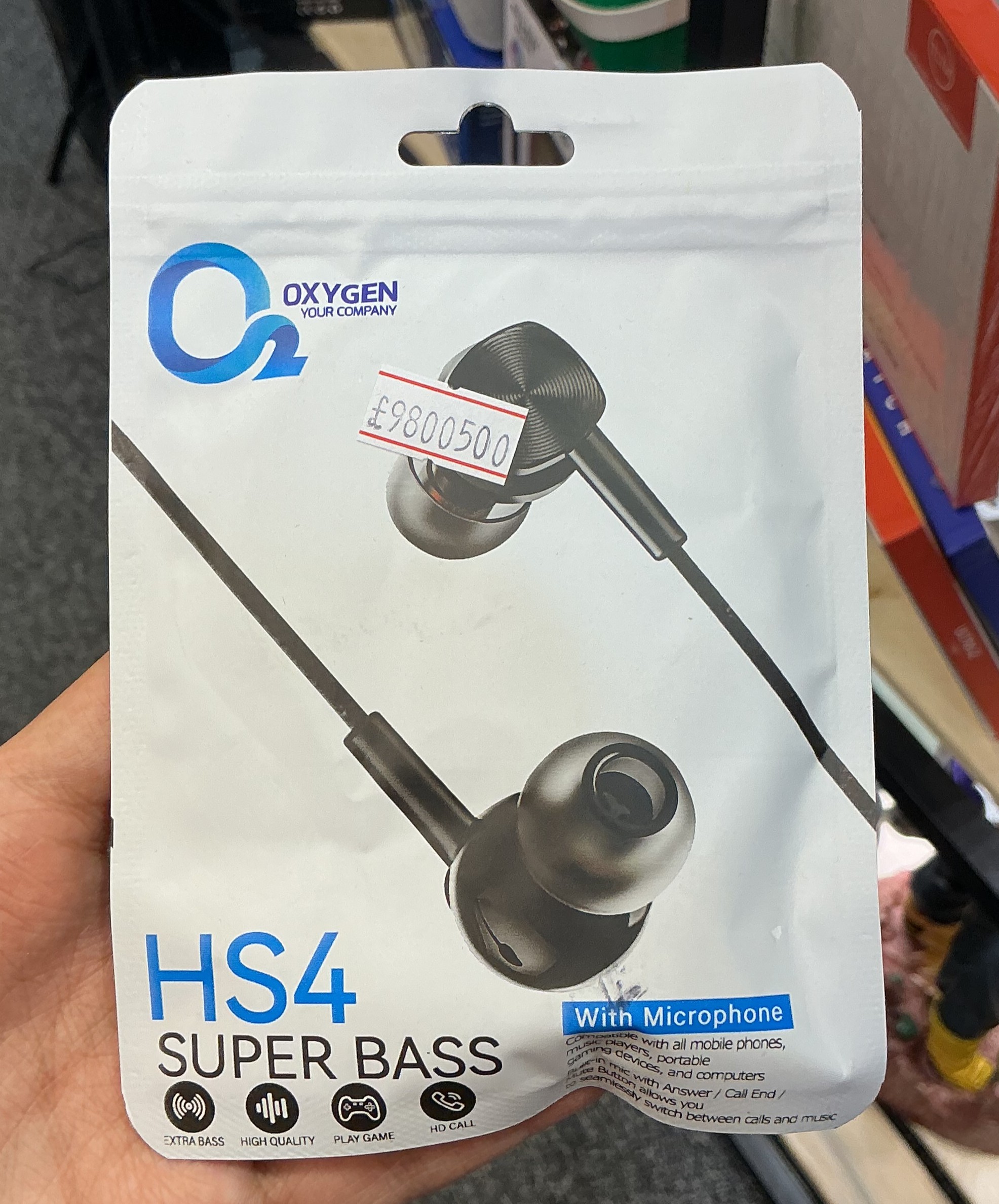 هندزفری سیمی اکسیژن مدل Oxygen Wire Headset HS4