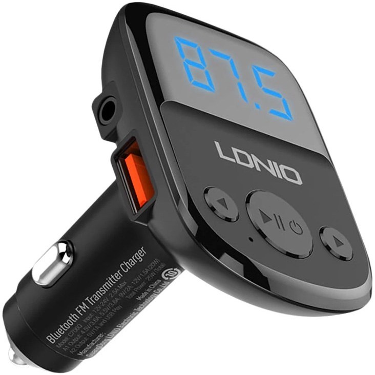 شارژر فندکی بلوتوثی چندکاره توان 25 وات الدینیو مدل LDNIO Bluetooth FM Charger 25W C706Q